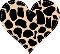 Heart for patchwork with the texture of giraffe spots